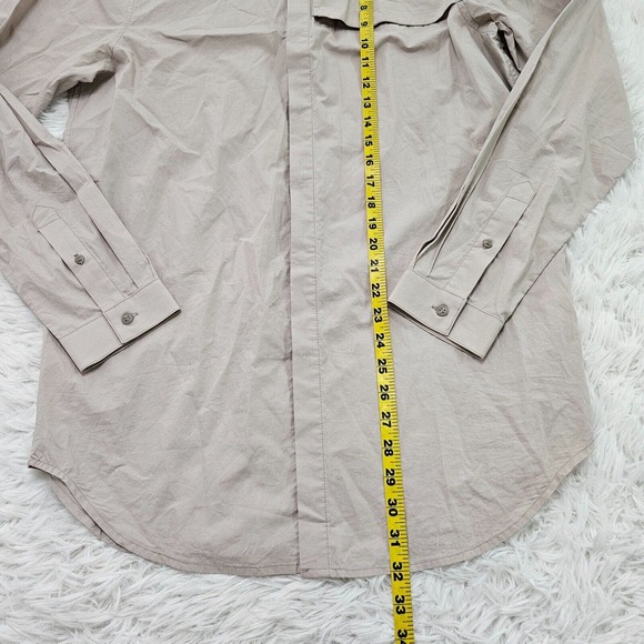 STAMPD Men's Tan Button Up 100% Cotton Long Sleeve Shirt. Size Medium - Picture 9 of 11